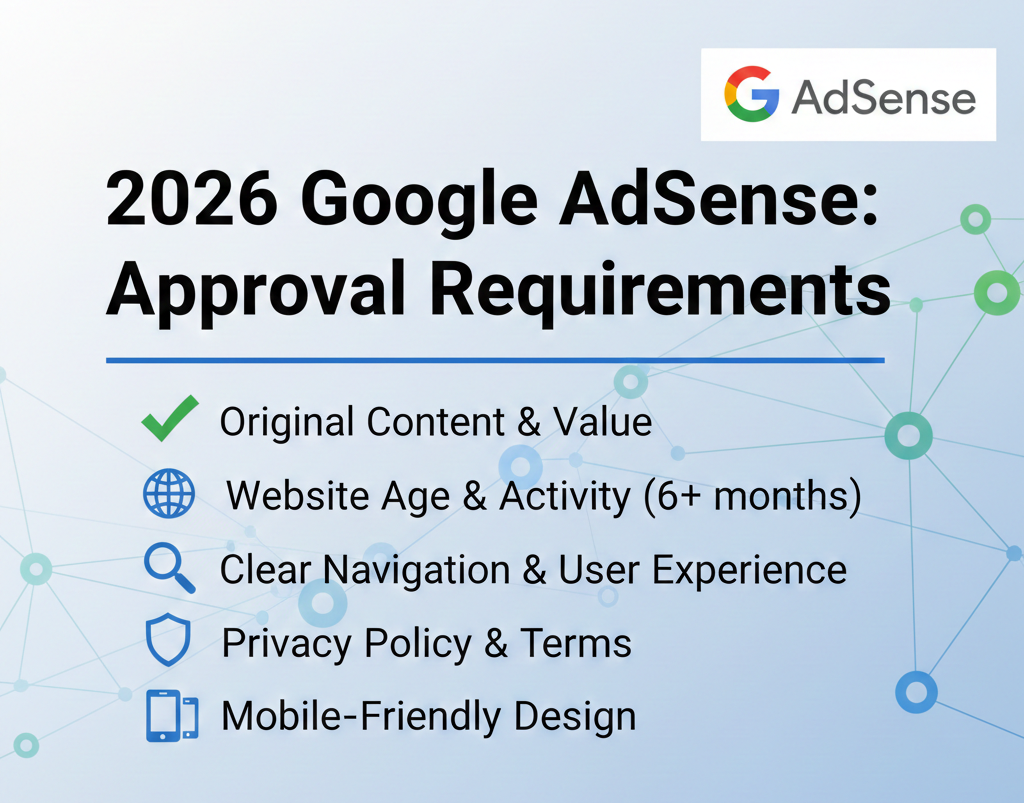 2026 Me Google AdSense Approval Ke Liye Zaruri Requirements