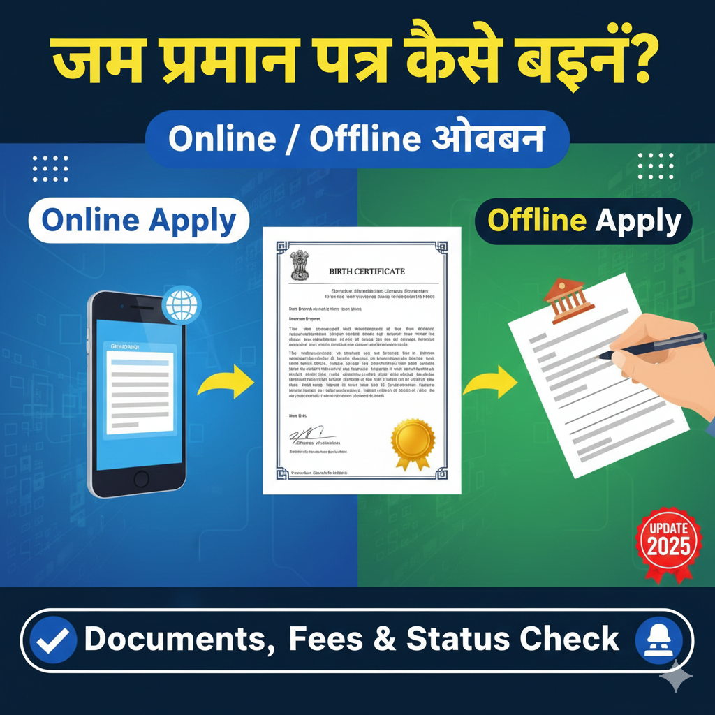 Janam Praman Patra Kaise Apply Kare : Online / Offline Avedan, Documents, Fees & Status Check